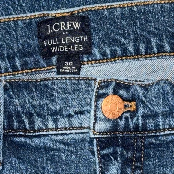 J. CREW Full Length Wide Leg Jeans Stretch Denim Women’s Size 30 - Picture 8 of 11